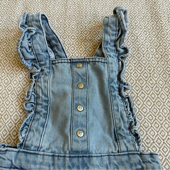 🌟3/$20🌟 7 For All Mankind Girls Denim Ruffle Skirt Overalls Size 24 M - Picture 4 of 8